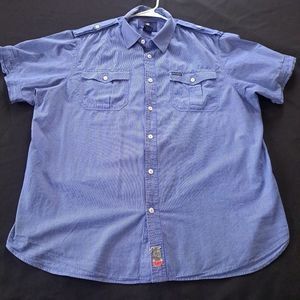 Rocawear Classic Short Sleeved Button-Down Pin stripped, VTG, Plus Size 3XL